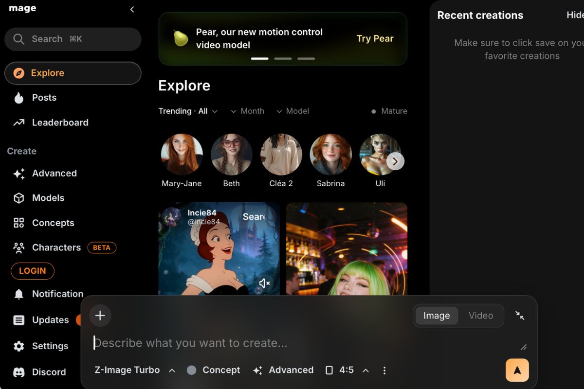 Mage Space - Vẽ AI miễn phí online, tùy chỉnh linh hoạt, không cần cài đặt